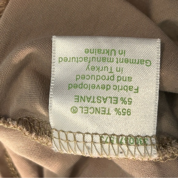 Garnet Hill Taupe V Neckline 3/4 Dolman Sleeve Top Size Large Euc - Picture 8 of 9